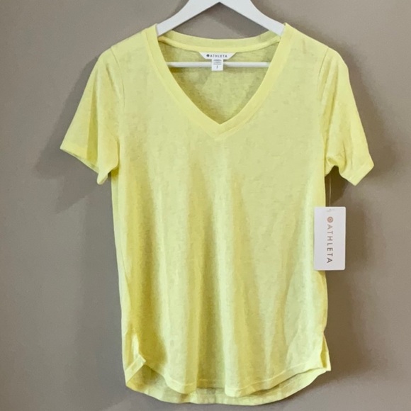 COPY - Athleta Breezy Heather scoop V Tee - Picture 1 of 6